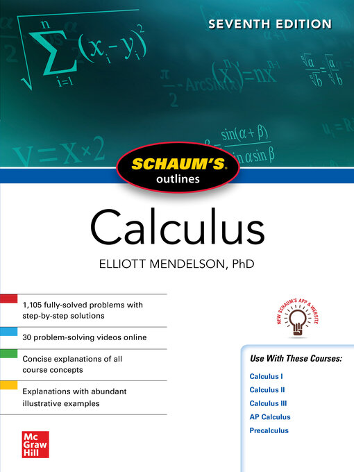 Title details for Schaum's Outline of Calculus by Elliott Mendelson - Available
